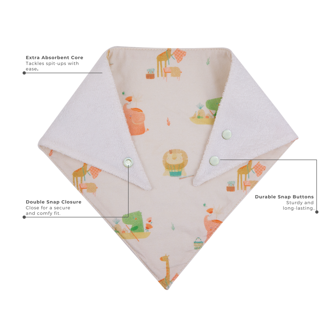 Abracadabra Cotton Jersey Drool Bib Set (Pack of 3) - Hippo &amp; Me - 0-18 Months