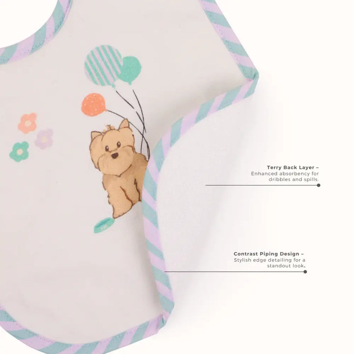 Abracadabra Cotton Jersey Toddler Bib Set (Pack of 2) - Puppy Love - 6-36 Months