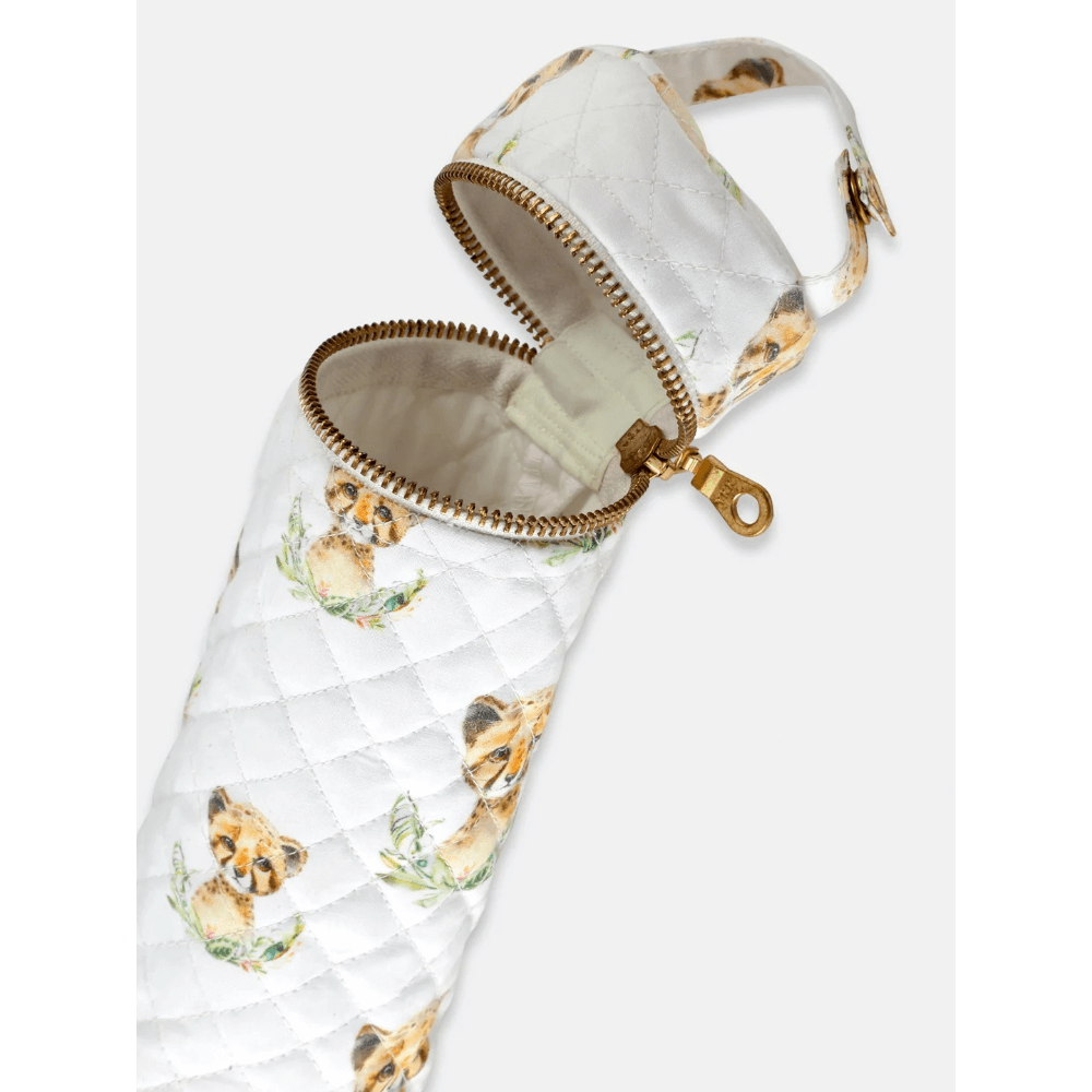 The Baby Trunk Leo Print Premium Cotton Bottle Cover (Small- 150Ml)