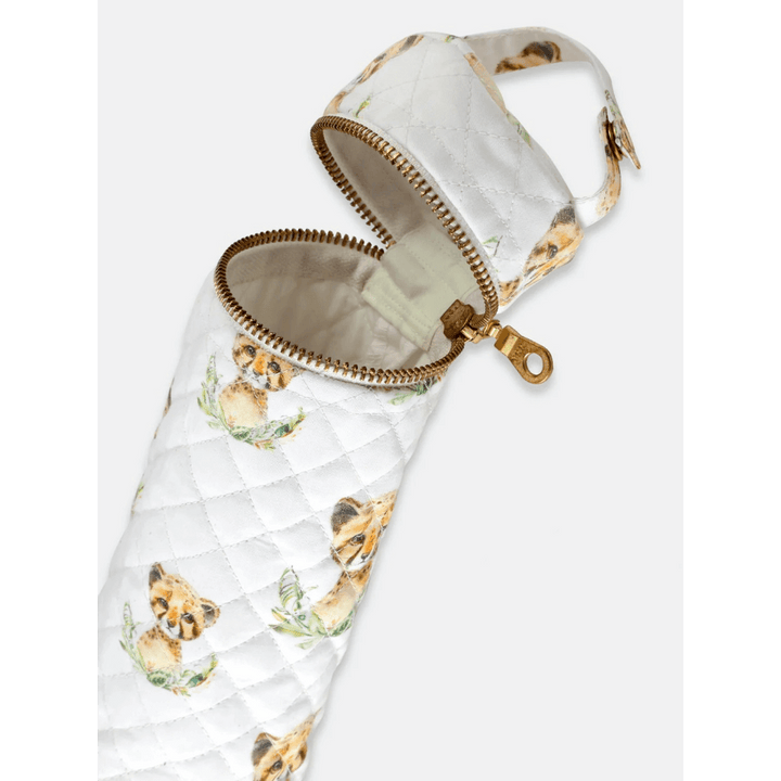 The Baby Trunk Leo Print Premium Cotton Bottle Cover (Small- 150Ml)