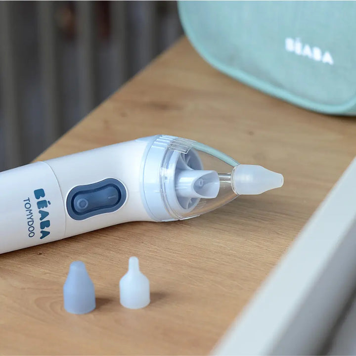 Beaba Tomydoo Electric Baby Nasal Aspirator for Newborns &amp; Toddlers, Fast &amp; Gentle Congestion Reliever, Multiple Easy-to- Clean Tips &amp; Removable Head, Suitable from Birth Onwards