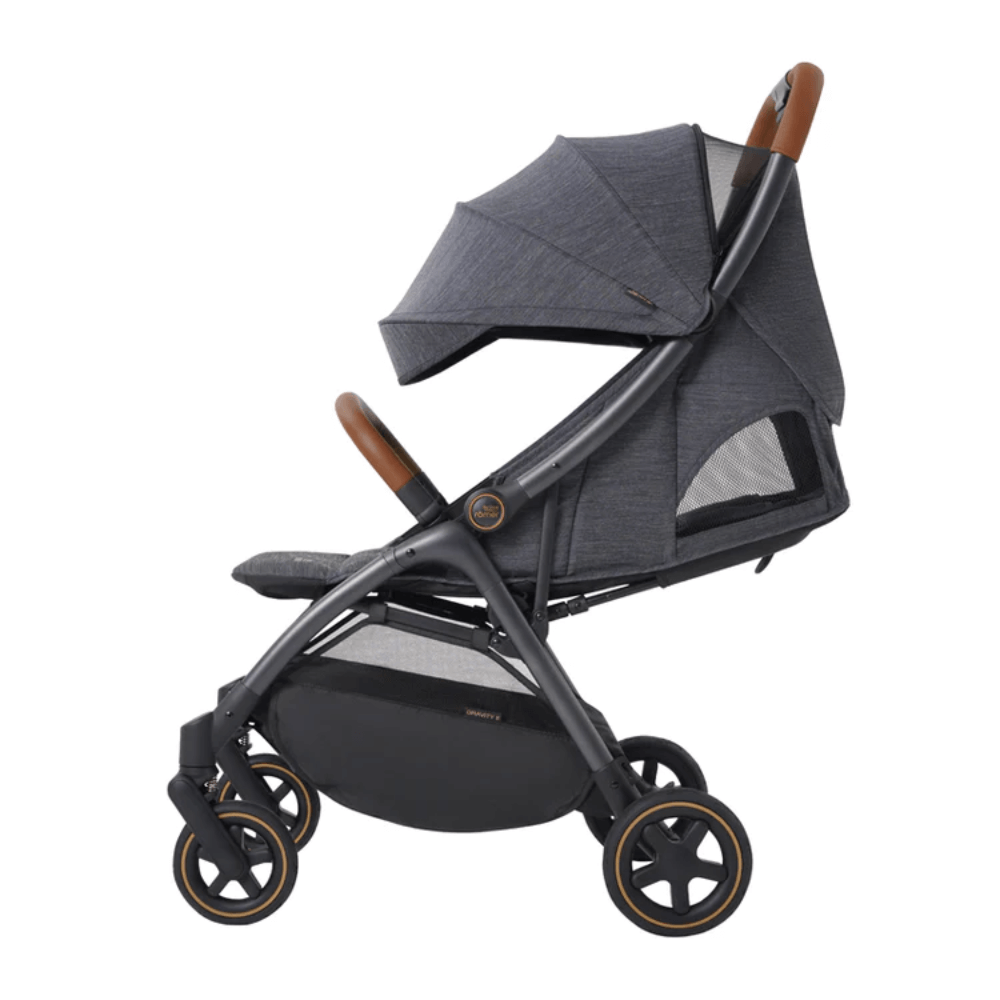 Britax Gravity II, Auto One - Handed Fold Stroller, Birth to 4 years - Marble Blue