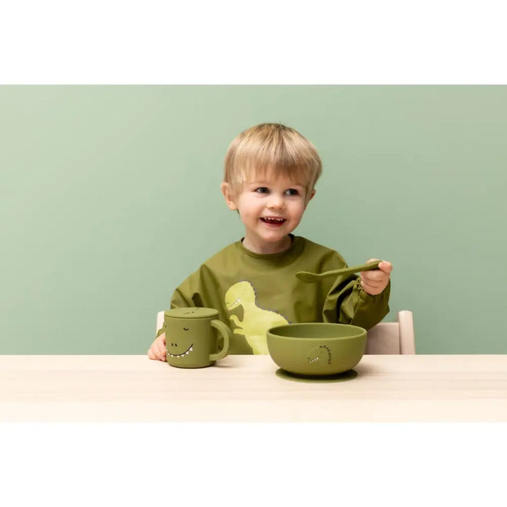 Trixie Waterproof Long Sleeve Bib - Mr. Dino