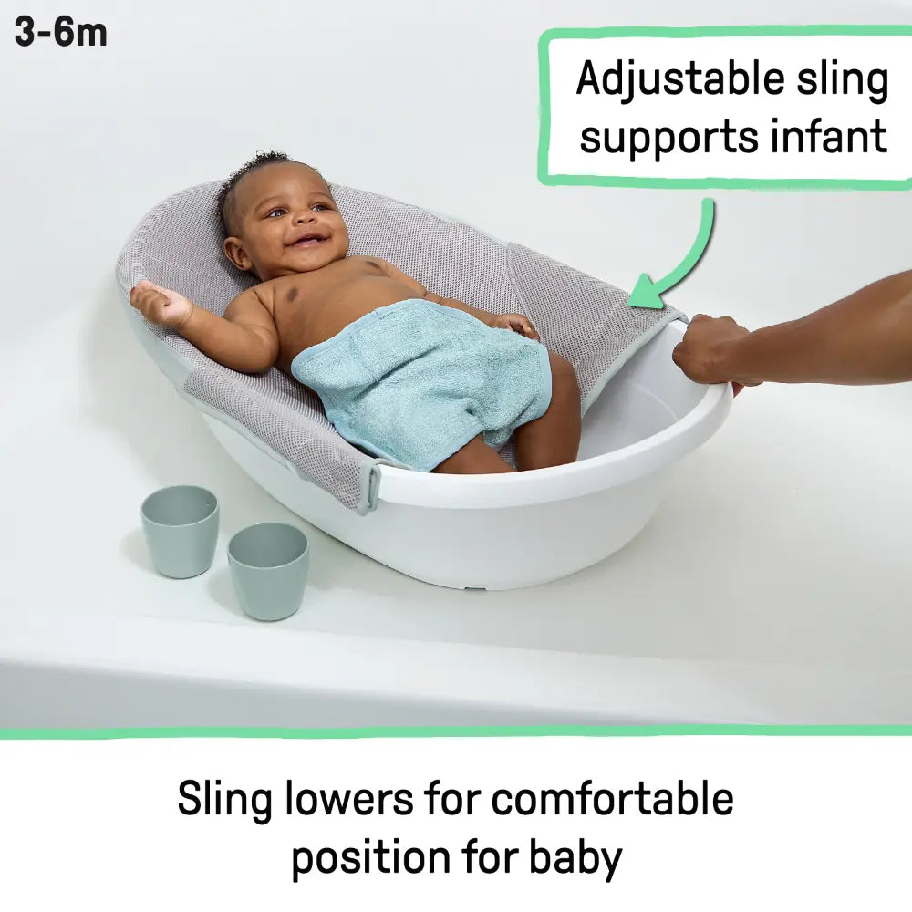 Ingenuity Room to Soak 4-in-1 Baby Bath Tub with Newborn Sling, Removable Support Seat &amp; Toddler Bath Space, 0-24 months