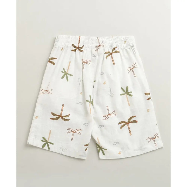 Sweetlime By AS Tropical Breeze Cotton Co-ord Set - White(Double Cloth)