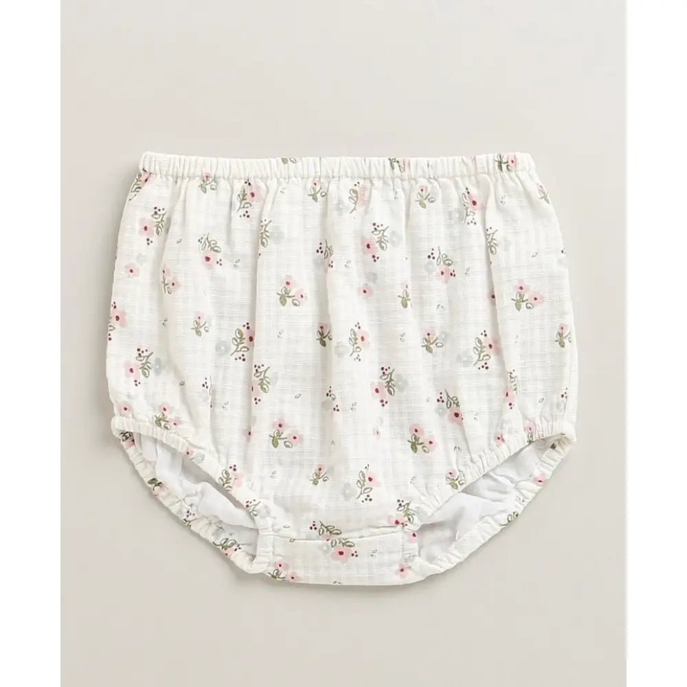 Sweetlime By As Sweet Blossom Ruffle Organic Cotton Dress &amp; Bloomer Set with Hairband - Off White