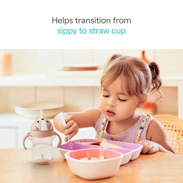 Munchkin Weighted Straw Cup with Handles – Spill-Proof Toddler Straw Cup with Click Lock Lid, Flip-Top Cover, BPA-Free, 10oz, 9+ Months - Brown