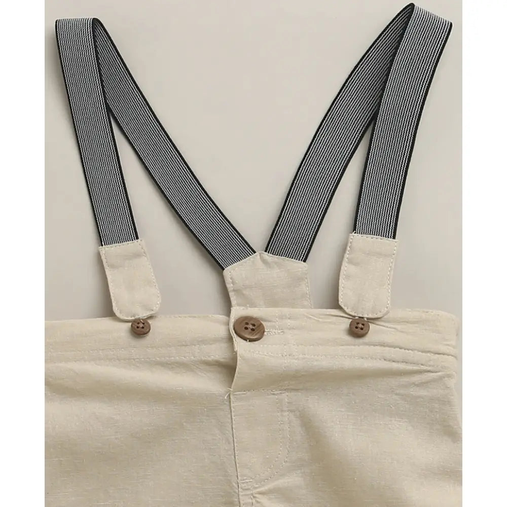 Sweetlime By As Classic Little Gentleman Suspender Shorts Set with Cotton Shirt