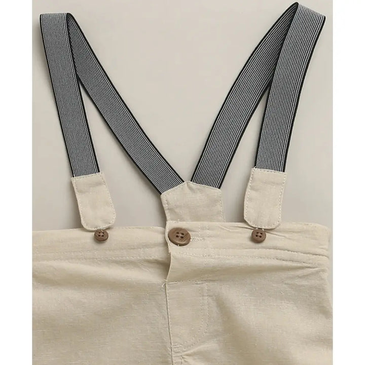 Sweetlime By As Classic Little Gentleman Suspender Shorts Set with Cotton Shirt