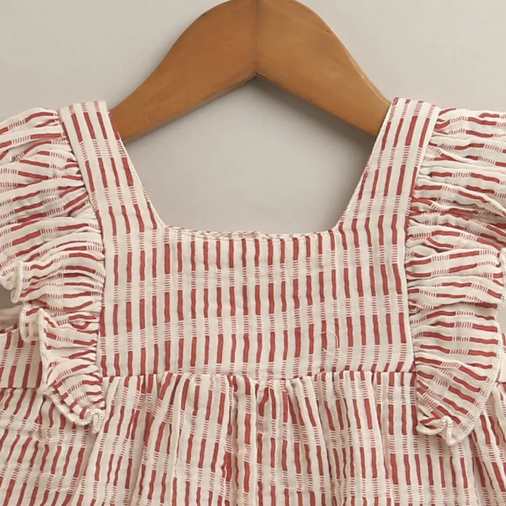 Sweetlime By As Candy Stripe Cotton Ruffle Summer Co-ord Set