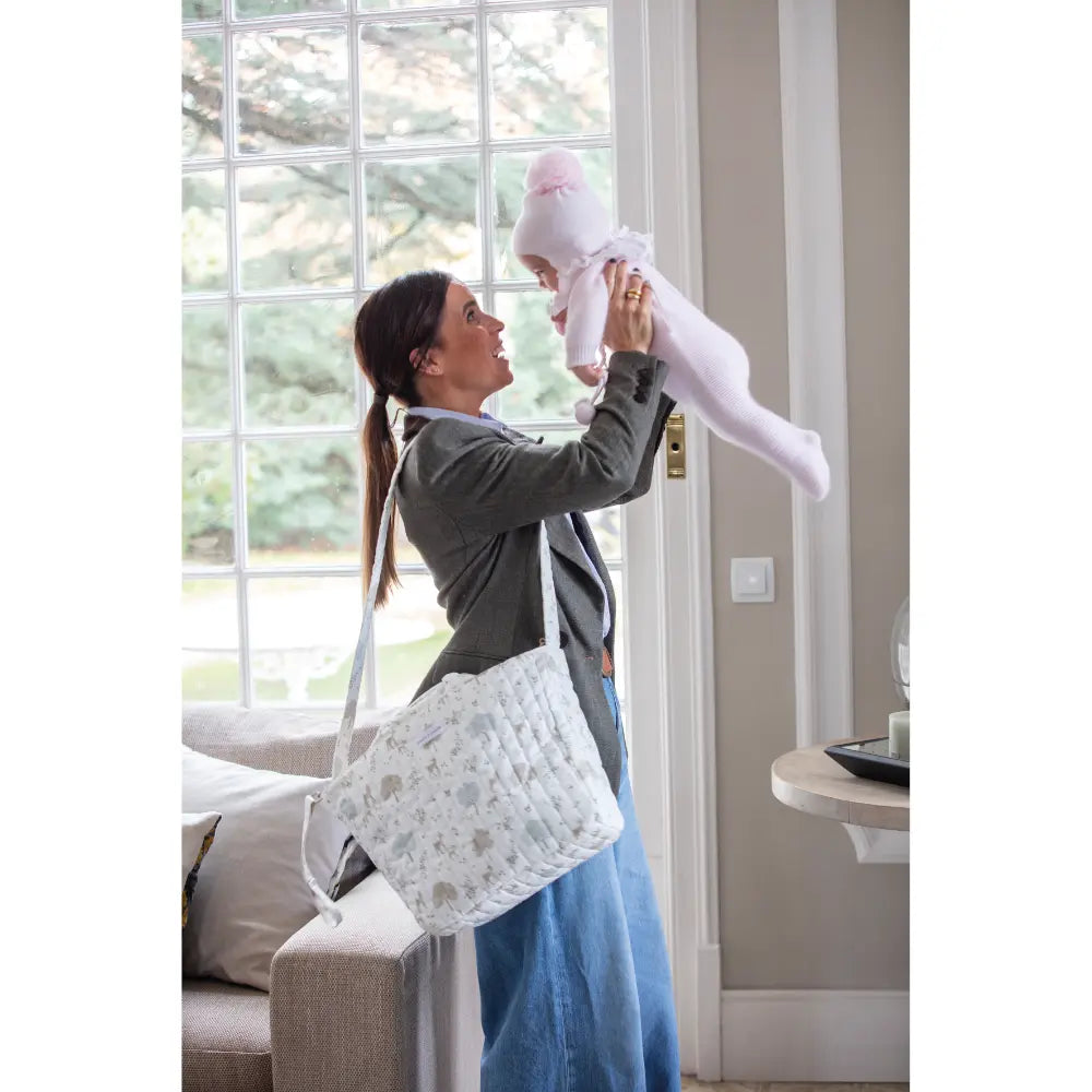 Pasito a Pasito Nara Diaper Bag with Changing Mat, 100% Cotton Canvas, Water-Resistant, Large Capacity with Multi-Pocket Organizer, Shoulder &amp; Stroller Strap