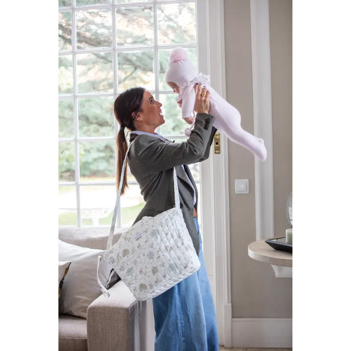 Pasito a Pasito Nara Diaper Bag with Changing Mat, 100% Cotton Canvas, Water-Resistant, Large Capacity with Multi-Pocket Organizer, Shoulder &amp; Stroller Strap