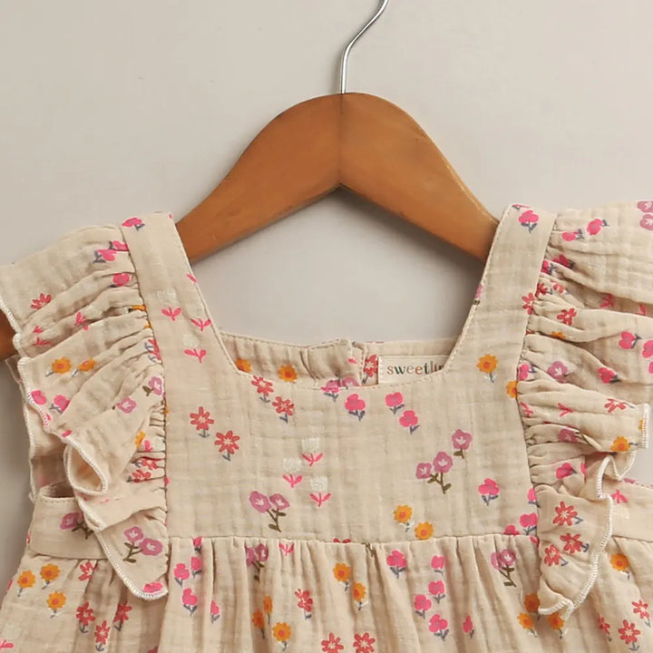 Sweetlime By As Bloomberry Petals Cotton Ruffle Summer Co-ord Set
