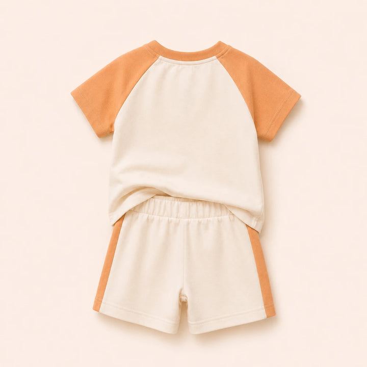 Faura Unisex Banana Cotton Signature Co-ord - Ivory / Peach