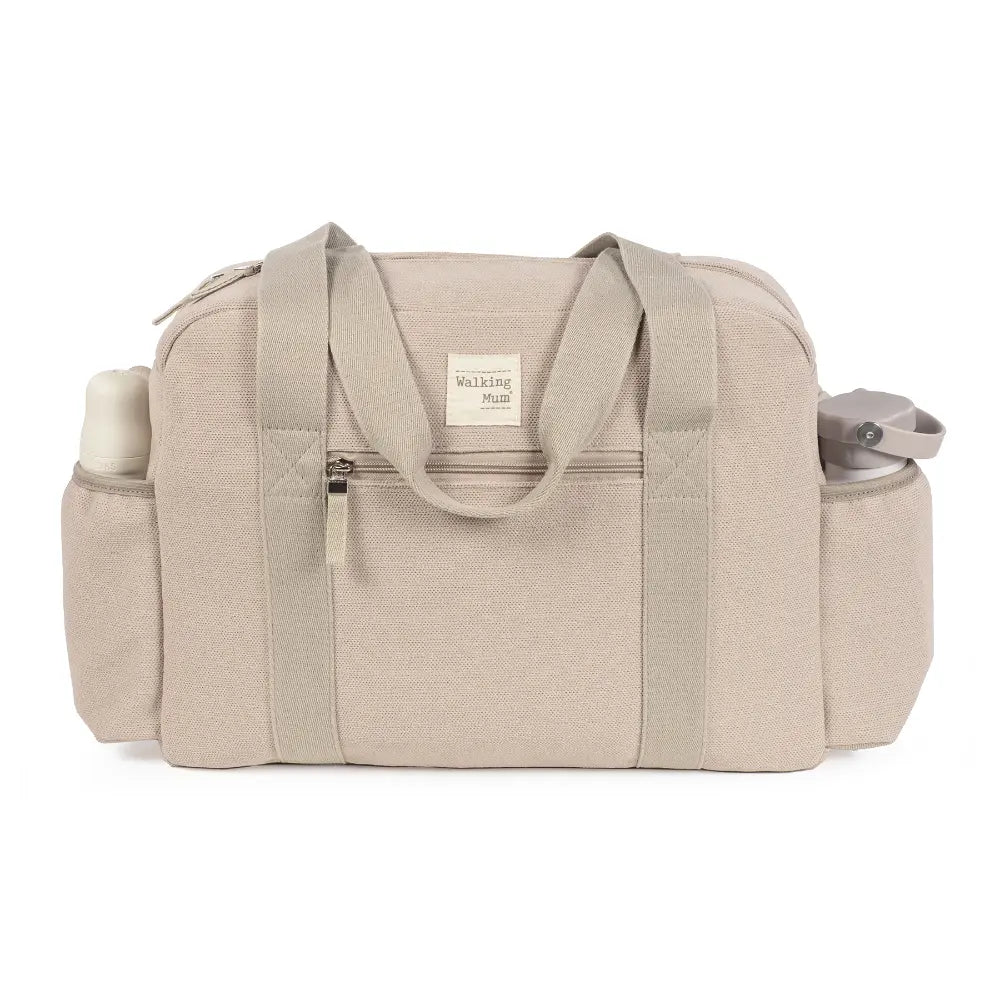 Walking Mum Diaper Bag with Changing Mat, Large Capacity Water-Resistant Bag with Multi-Pocket Organizer, Insulated Bottle Pocket, Shoulder &amp; Stroller Straps - Apricot