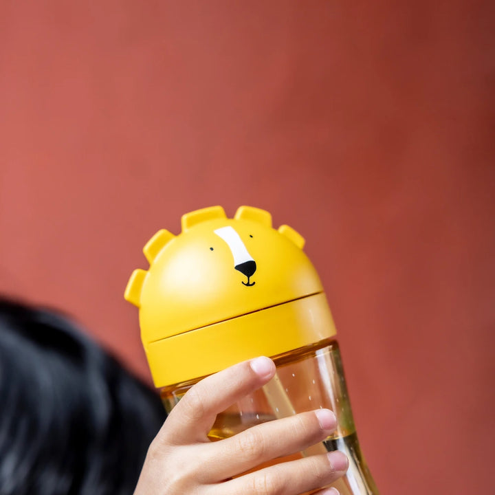 Trixie Straw Cup | Spill-Resistant Tritan™ Drinking Cup with Hygienic Lid &amp; Easy-to-Clean Design for Independent Drinking | 9 Months Onwards | Mr. Lion