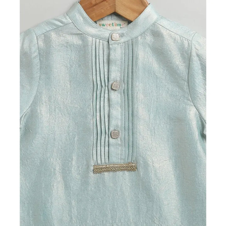 Sweetlime By AS The Crystal Breeze Pleated Set - Sky Blue &amp; White