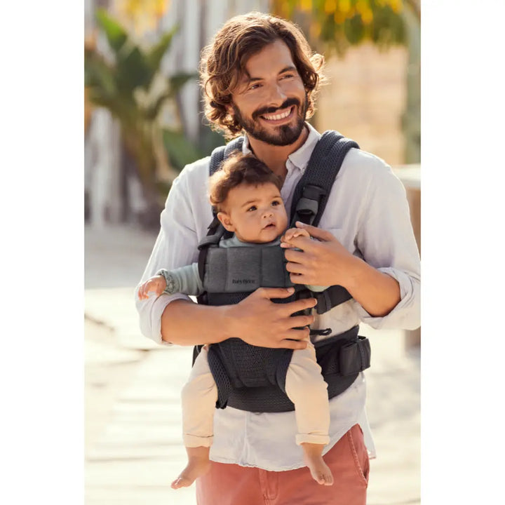 BabyBjorn Baby Harmony Carrier, 3D Mesh, Lightweight, Soft &amp; Breathable Newborn to Toddler Carrier, Adjustable Waistbelt &amp; Cross Straps, 4 Carry Positions, Birth - 3 Years (3-15Kgs)- Anthracite