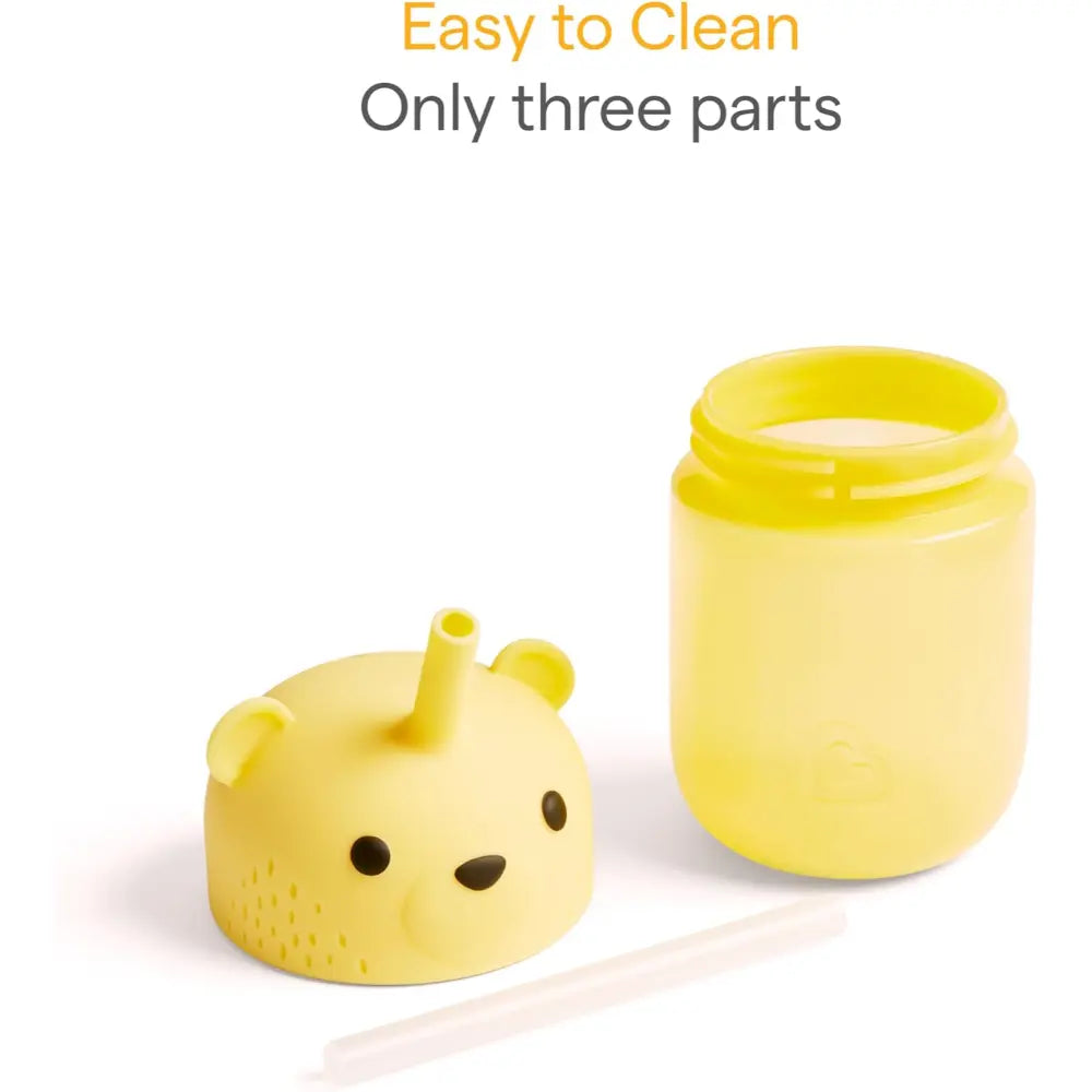 Munchkin Gentle™ Transition Honey Bear Silicon Straw Cup - Squeezable Design, 9oz/ 260 ml, 6+ Months  - Yellow