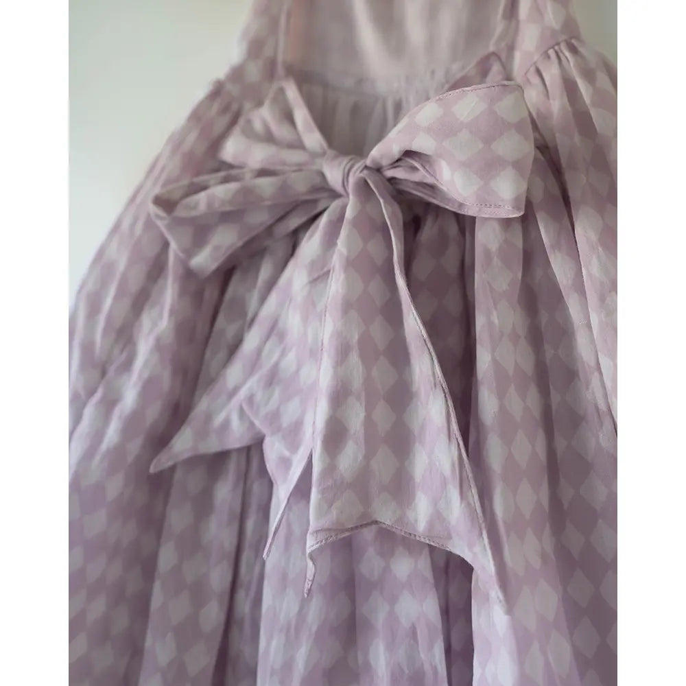 Love The World Today Bloom Dress In Lilac Rhombus For Girls