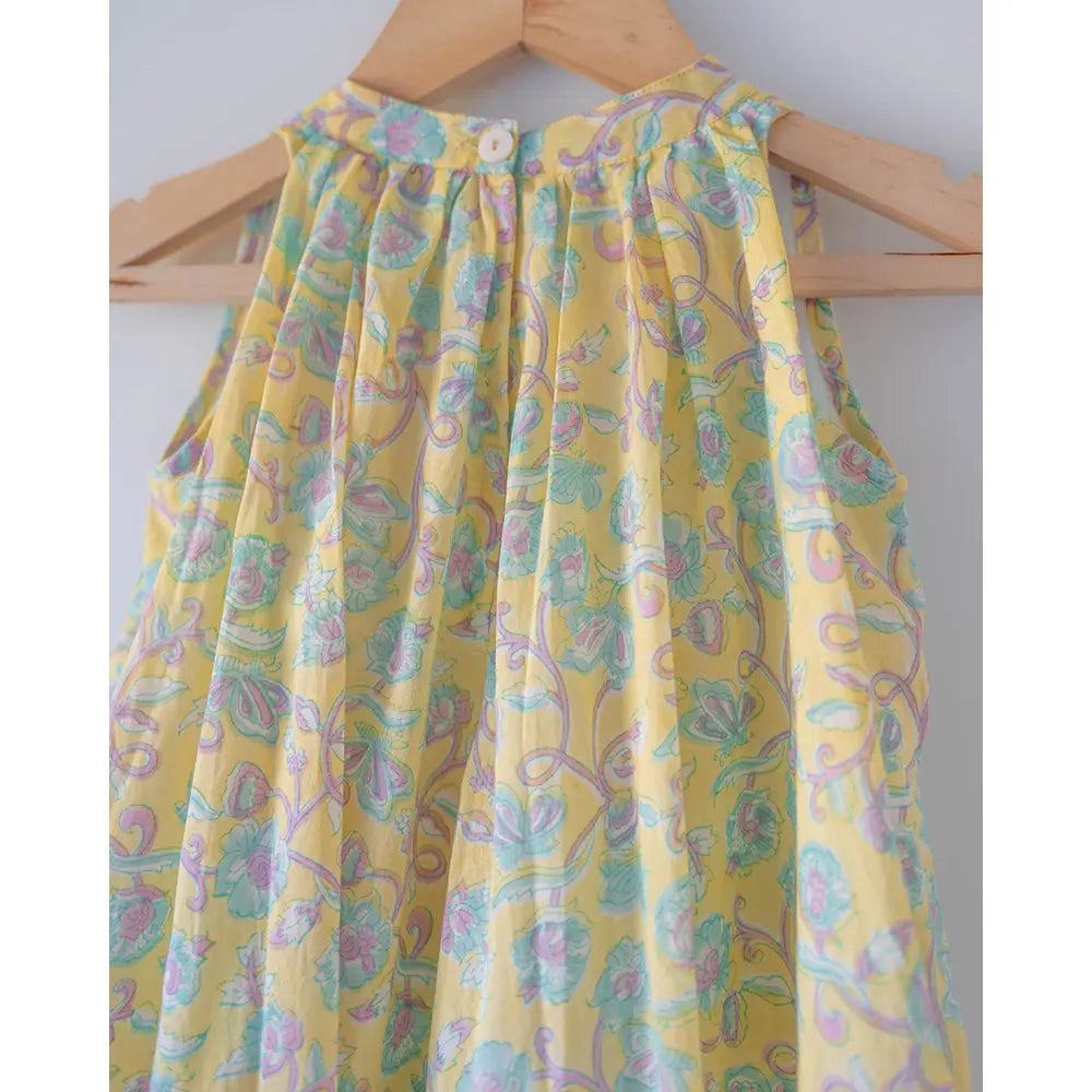 Love The World Today Kin Dress In Lemon Butterfly For Girls