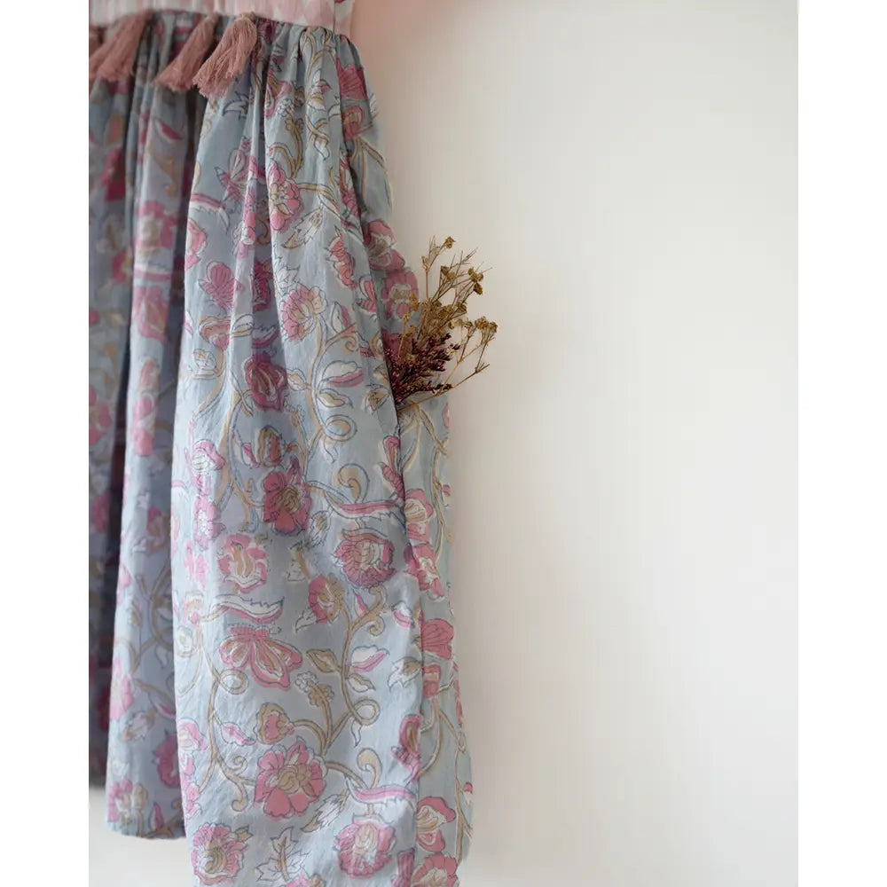 Love The World Today Tassel Dress For Girls In Sky Blue Butterfly