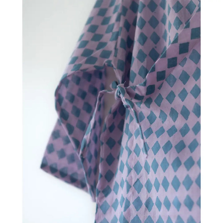 Love The World Today Unisex Saaz Purple Rhombus Infant Angrakha Kurta