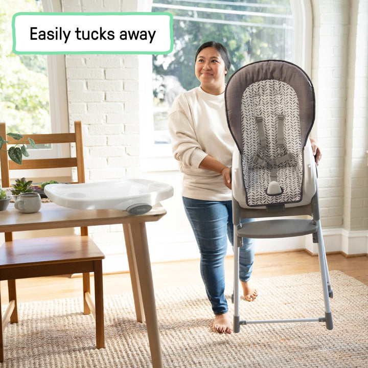 Ingenuity Trio Foldaway 6-in-1 High Chair with Booster Seat, Toddler Chair &amp; Foldable Easy Storage Design, 6M - 5 Years - Quill