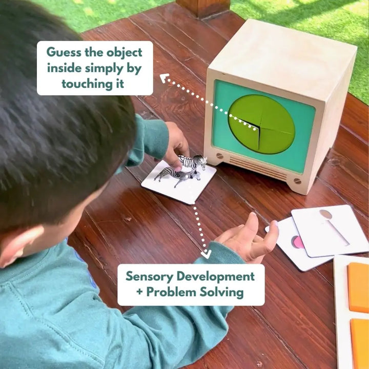 Curious Cub Montessori Box 14 | 7-Piece Sensory &amp; Cognitive Toy Kit | Memory Game, Mosaic Board &amp; More | 2.9 Yrs+