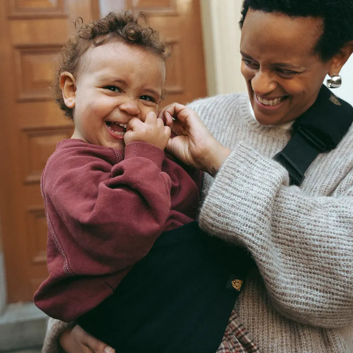 Wildride Toddler Carrier | Lightweight 100% Cotton Hip Seat Baby Carrier for Toddlers 9 Months–4 Years | Ergonomic, Portable &amp; Travel-Friendly Child Carrier | Comfortable Alternative to Stroller for Everyday Use - Black