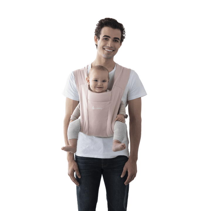 Ergobaby Embrace Newborn Baby Carrier – Soft &amp; Lightweight Fabric, Ergonomic “M” Position and Head Support, Adjustable Waistbelt &amp; Cross Straps, 2 Carry Positions, Easy to Use, 3-11 Kgs, Birth to 12 Months, Blush Pink
