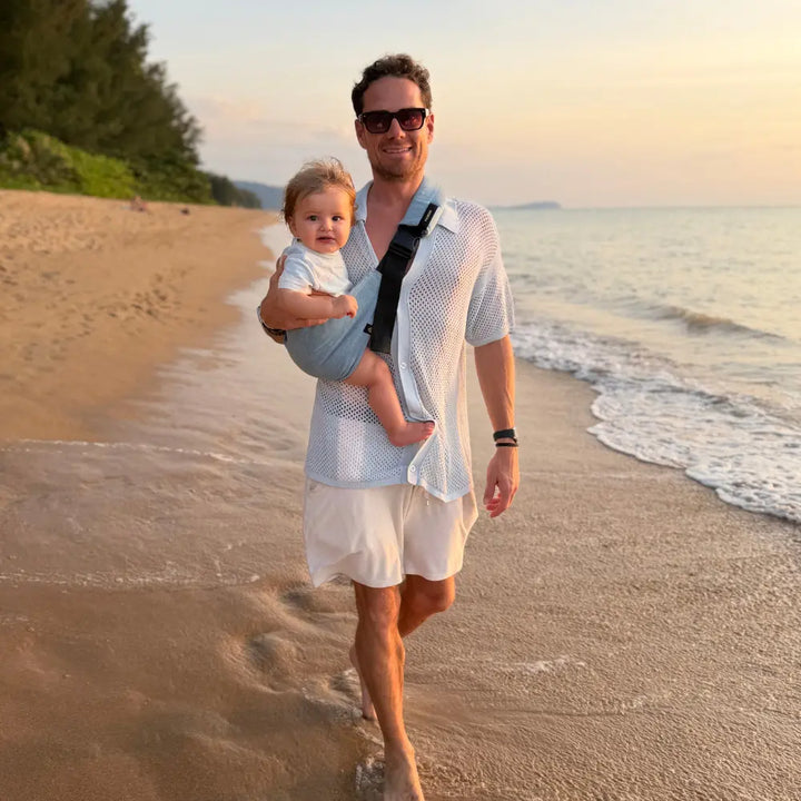 Wildride Toddler Carrier Denim | Lightweight 100% Cotton Hip Seat Baby Carrier for Toddlers 9 Months–4 Years | Ergonomic, Foldable &amp; Travel-Friendly Child Carrier | Comfortable Stroller Alternative for Everyday Adventures