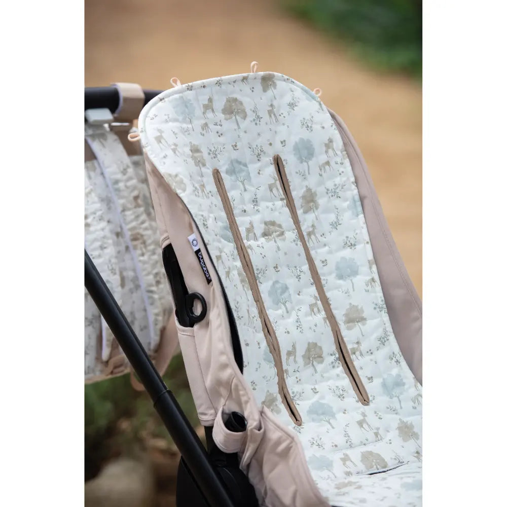Pasito a Pasito Nara Universal Stroller Seat Liner, 100% Cotton with Breathable Backrest and Adjustable Opening