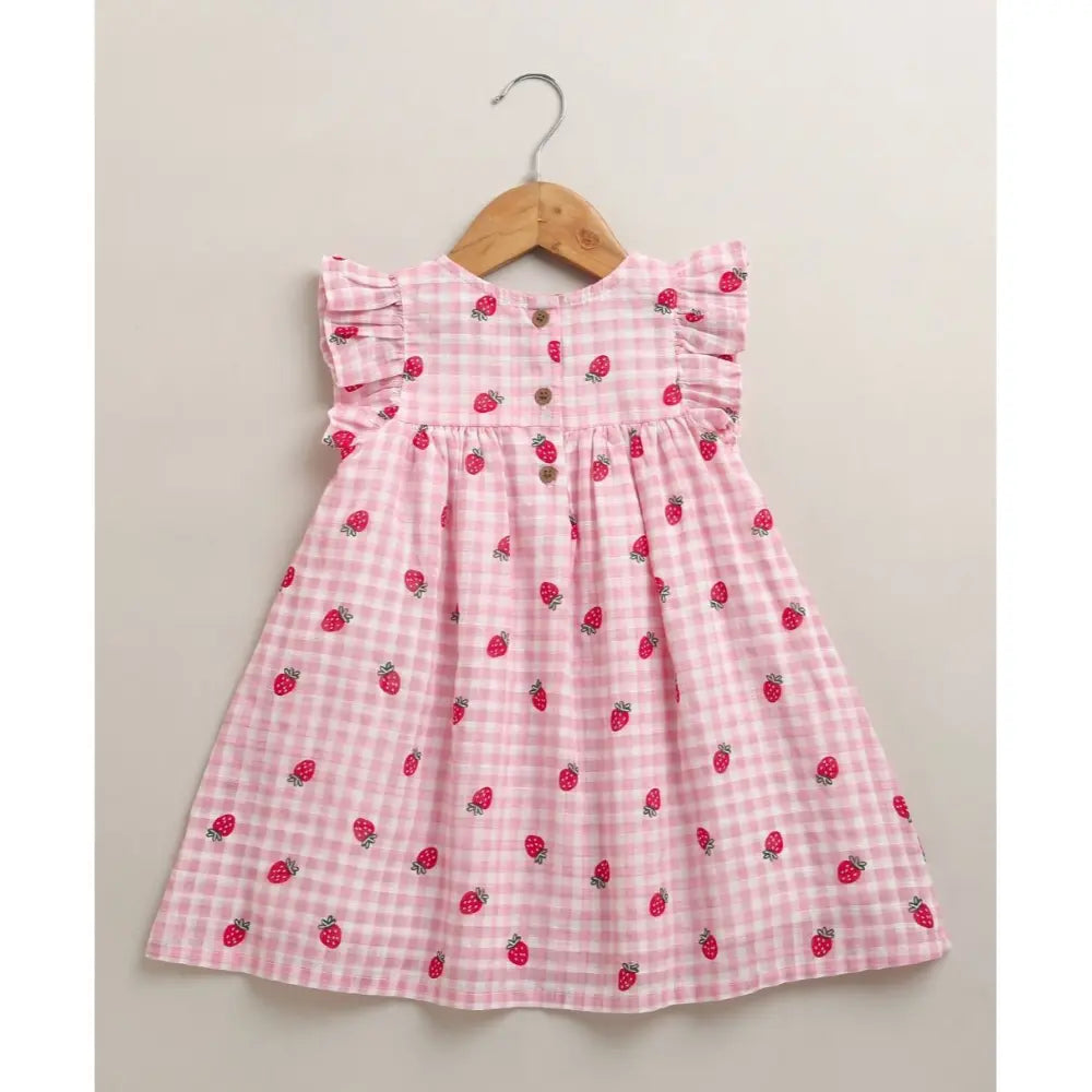 Sweetlime By As Organic Cotton Strawberry Picnic Baby Dress - Pink