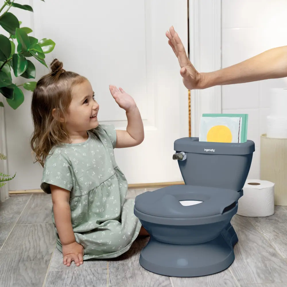 Ingenuity My Size Potty Pro 2-in-1 Toddler Potty Training Toilet with Flush Sound &amp; Detachable Potty Ring, 18 - 60 months, Blue