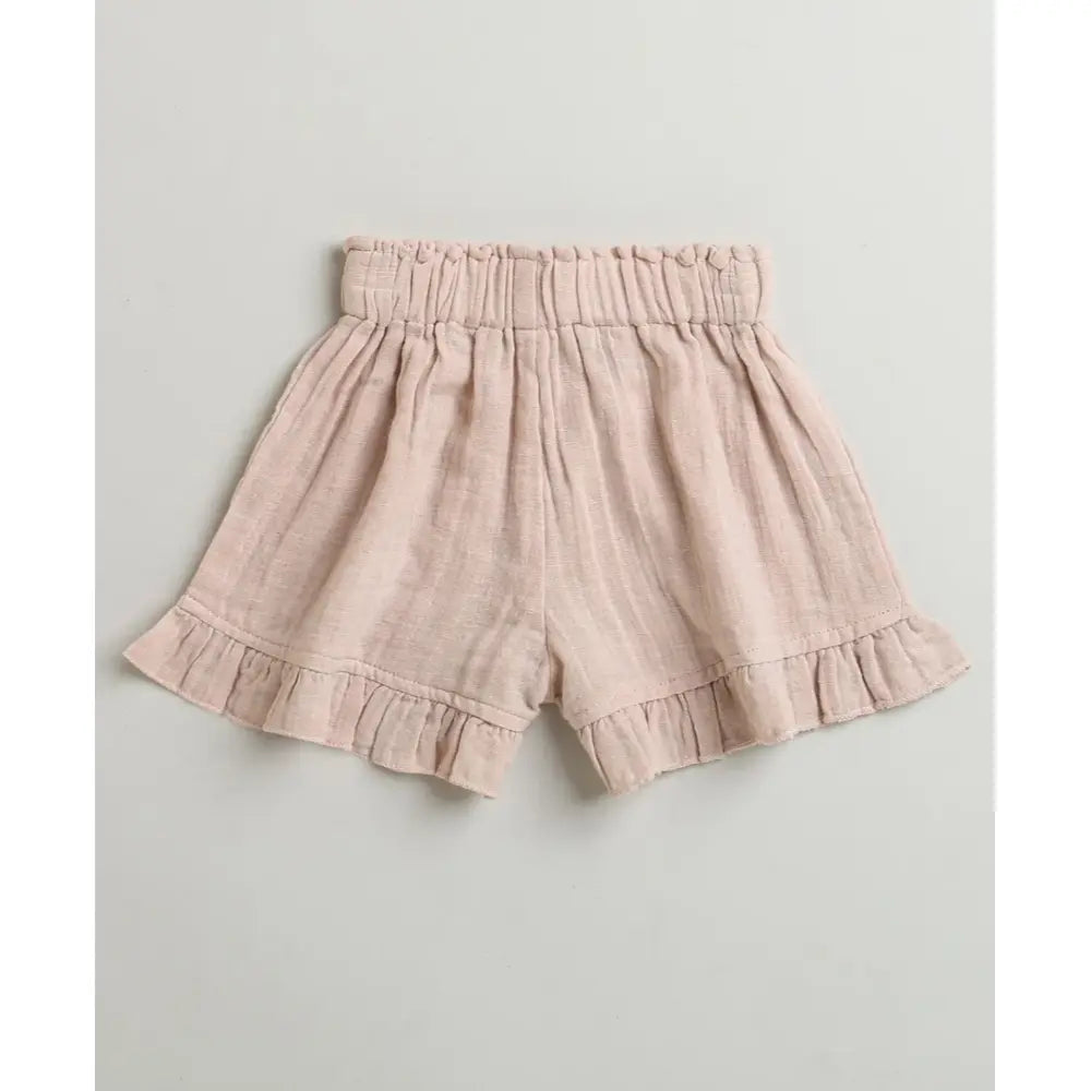 Sweetlime By AS Pumpkin &amp; Floral Print Ruffle Organic Cotton Co-ord Set - Off-White &amp; Peach