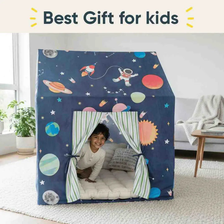 Curious Cub Space-Themed Kids Play Tent House | Galaxy Adventure Indoor Hideaway for Creative Play | uitable for Children Aged 2–5 Years