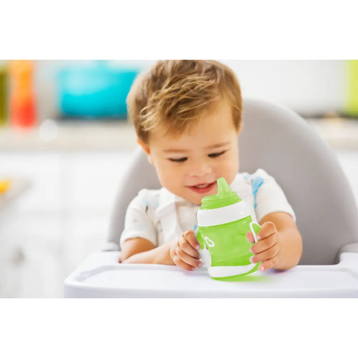 Munchkin Gentle Transition Cup with Soft Silicone Spout &amp; Handles – Spill-Proof Sippy Cup, BPA-Free, 4oz, 4+ Months - Green