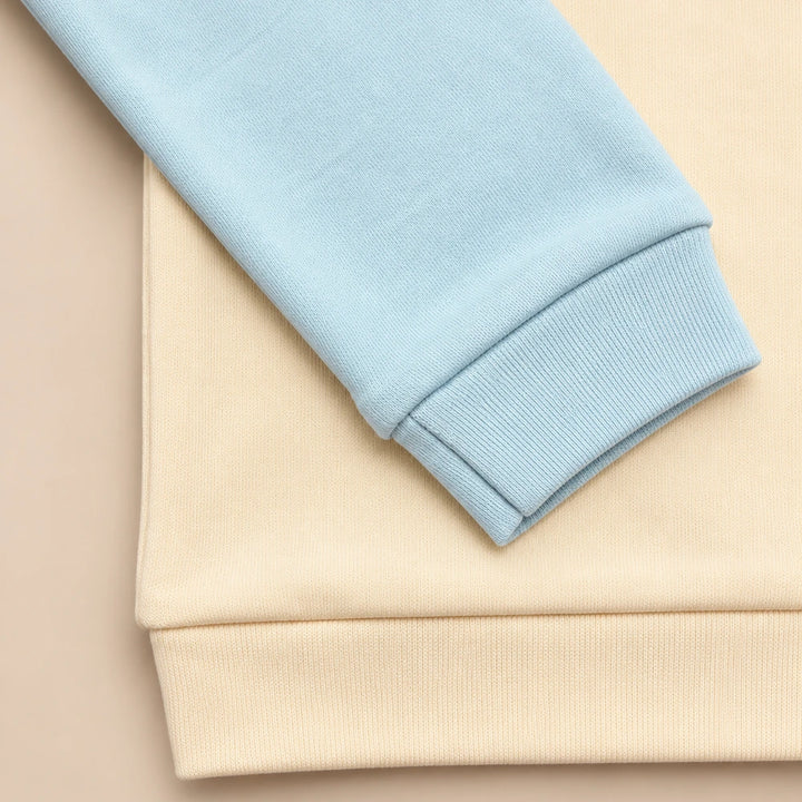 Faura Unisex Banana Cotton Snuggle Co-ord - Ivory / Ice Blue