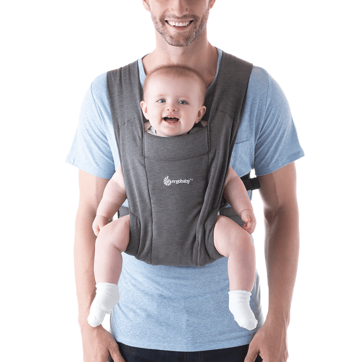 Ergobaby Embrace Newborn Baby Carrier – Soft &amp; Lightweight Fabric, Ergonomic “M” Position and Head Support, Adjustable Waistbelt &amp; Cross Straps, 2 Carry Positions, Easy to Use, 3-11 Kgs, Birth to 12 Months, Heather Grey