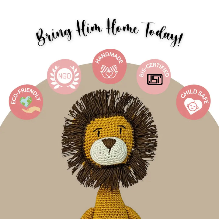 Happy Threads Hugo the Lion – Lovingly Handcrafted Crochet Cuddle King