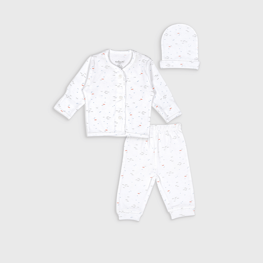Enfants Pinstripe Play Co-Ords - White