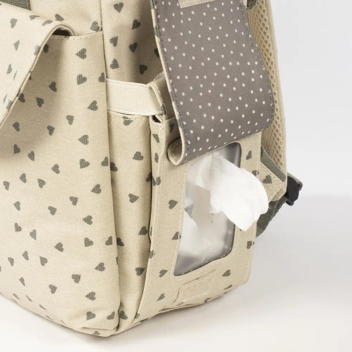 Walking Mum Diaper Backpack with Changing Pad, Large Capacity Water-Resistant with Multi-Pocket Organizer, Insulated Bottle Pocket, Shoulder &amp; Stroller Straps, Heart Poppy Moss