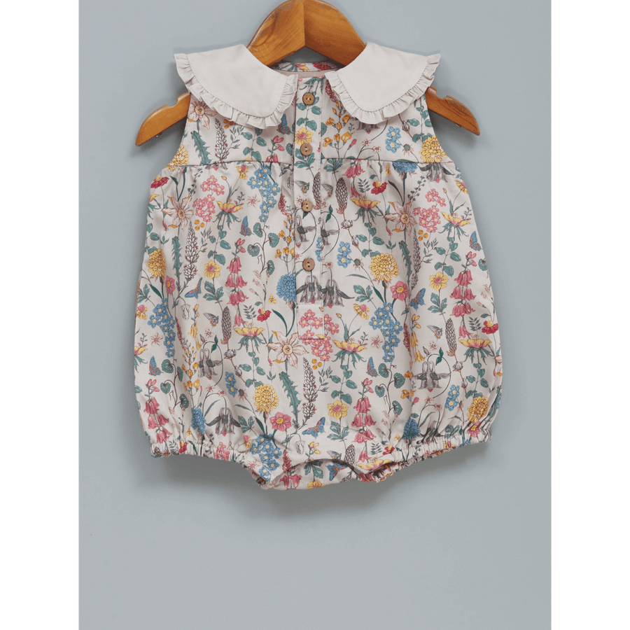 Liz Jacob Love Struck Handwoven Cotton Sateen Romper – Digital Print