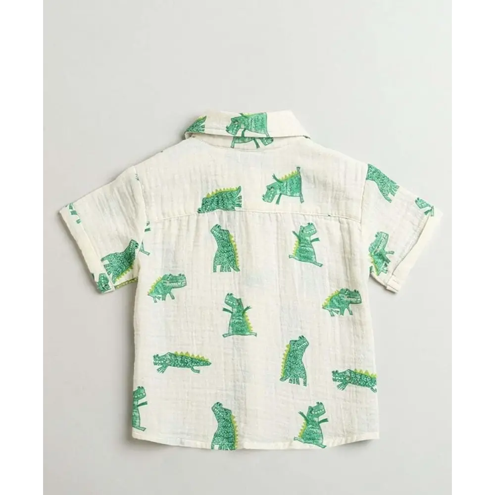 Sweetlime By As Alligator Print Cotton Co-ord Set - White