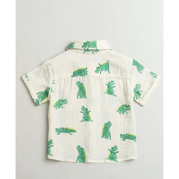 Sweetlime By As Alligator Print Cotton Co-ord Set - White