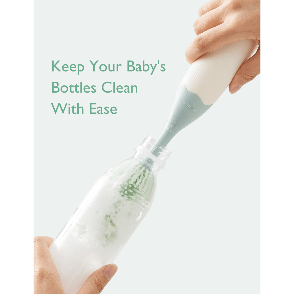 Momcozy Weaning Accessories Push-Press Design Bottle Brush Kit-Press Bubble Style Green