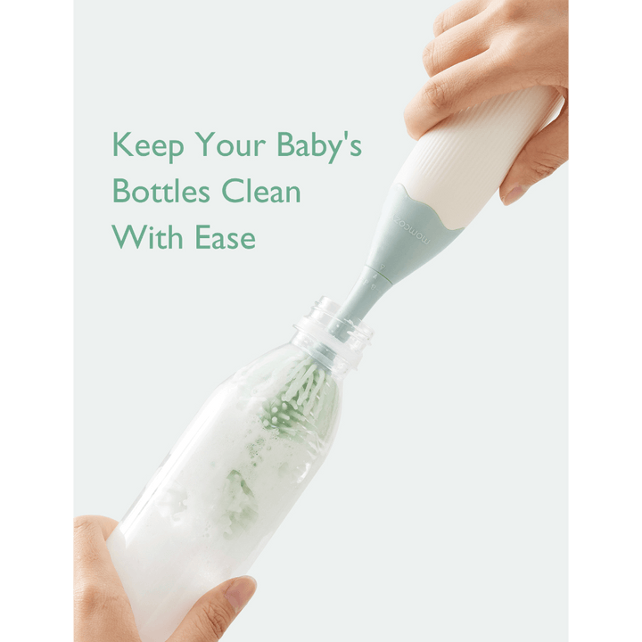 Momcozy Weaning Accessories Push-Press Design Bottle Brush Kit-Press Bubble Style Green