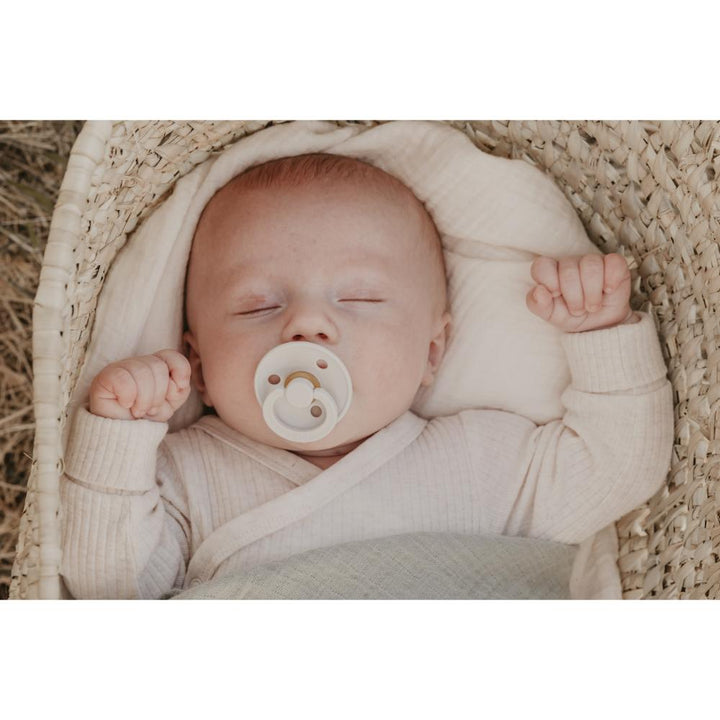 BIBS Latex Orthodontic Nipple Pacifier Size 1 - Pack of 2 (Colour) - Ivory &amp; Sage