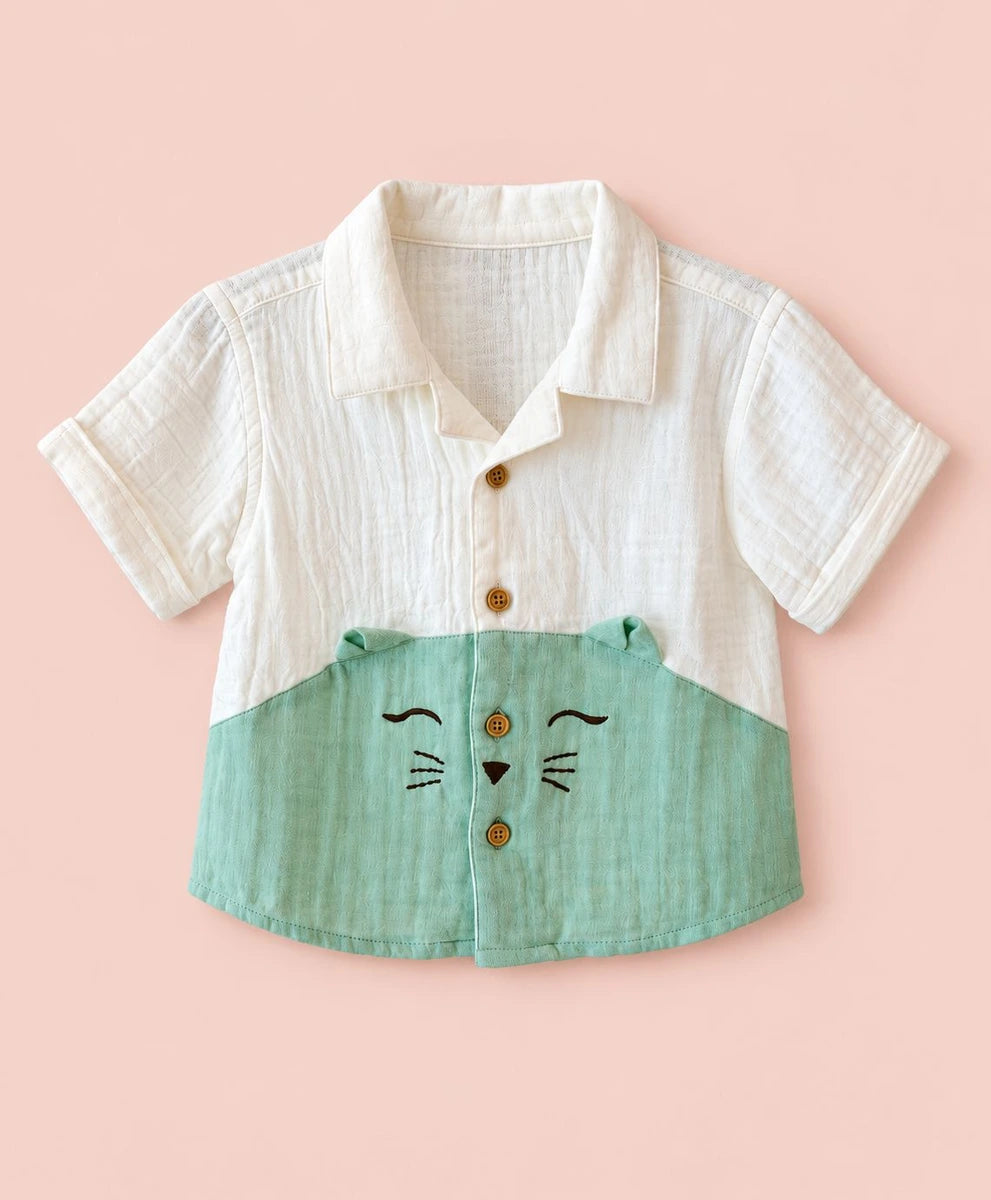 Sweetlime By AS Sage Kitten Unisex Muslin Co-ord Set